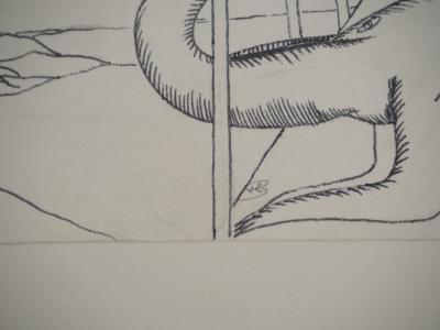 Jean-Claude SILBERMANN : Enseignes sournoises, Le monstre des mers, Dessin original signé 2