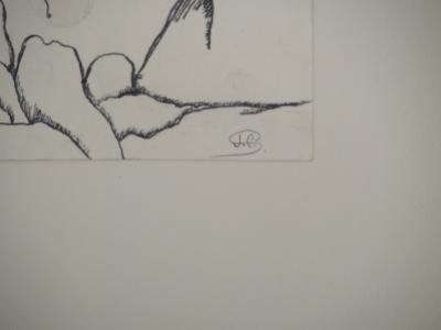 Jean-Claude SILBERMANN : Enseignes sournoises, Masque surréaliste, Dessin original signé 2