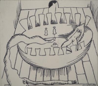 Jean-Claude SILBERMANN : Enseignes sournoises, L’oiseau mystérieux, Dessin original signé 2