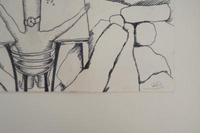 Jean-Claude SILBERMANN : Enseignes sournoises, Le verre de bourbon sur les rochers, Dessin original signé 2
