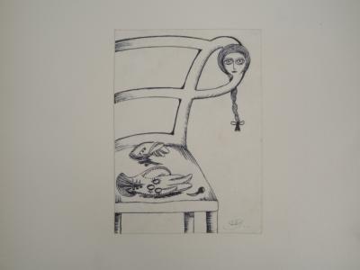 Jean-Claude SILBERMANN : Enseignes sournoises, Poupée surréaliste, Dessin original signé 2