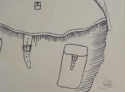 Jean-Claude SILBERMANN : Enseignes sournoises, Le voyageur, Dessin original signé 2