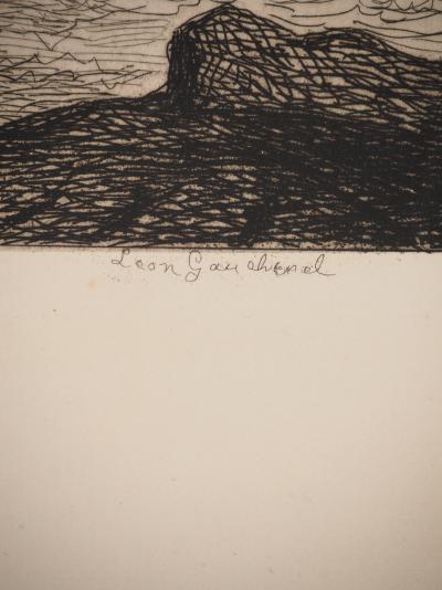 Léon GAUCHEREL : La mer, Gravure originale signée 2