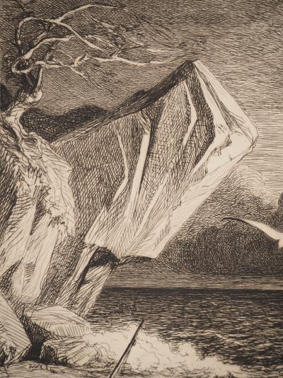 Léon GAUCHEREL : La mer, Gravure originale signée 2