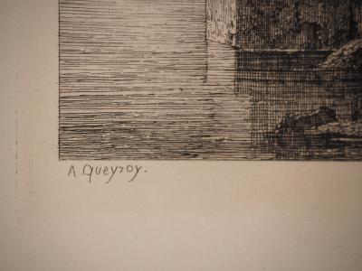 Armand QUEYROY : Egypte, Le Sphinx, Gravure originale signée 2