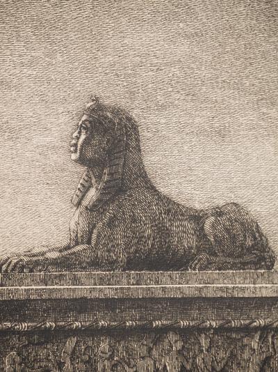 Armand QUEYROY : Egypte, Le Sphinx, Gravure originale signée 2