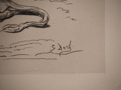 Gustave DORE : Le Lion, Gravure originale signée 2
