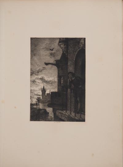 Charles COURTRY : Le fils de Louis XI, Gravure originale signée 2