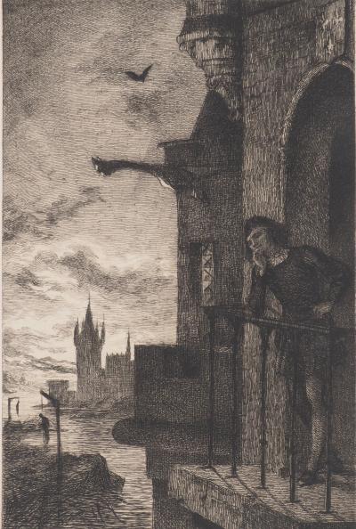 Charles COURTRY : Le fils de Louis XI, Gravure originale signée 2