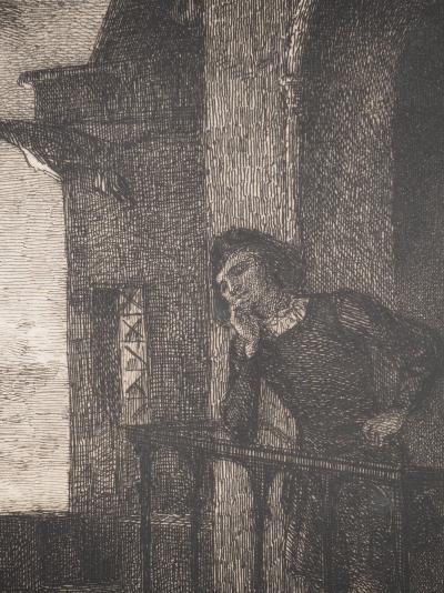 Charles COURTRY : Le fils de Louis XI, Gravure originale signée 2