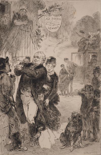 Félix REGAMEY : Le Roman Comique, Gravure originale signée 2