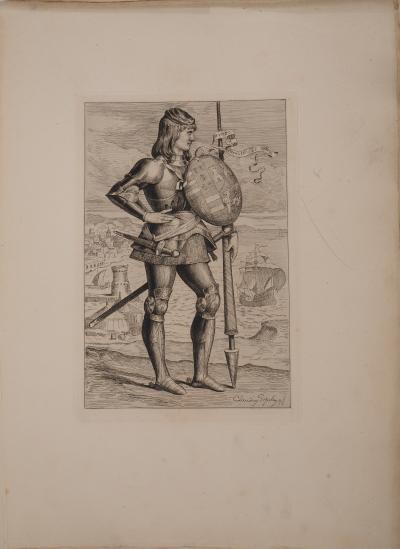 Claudius POPELIN : Le conquérant, Gravure originale signée 2