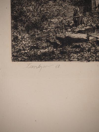 Emmanuel LANSYER : La Fontaine, Gravure signée 2