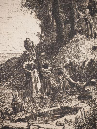 Emmanuel LANSYER : La Fontaine, Gravure signée 2