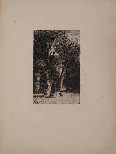 Jules HEREAU : Rêverie, Gravure originale signée 2