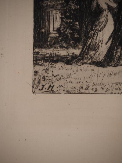 Jules HEREAU : Rêverie, Gravure originale signée 2