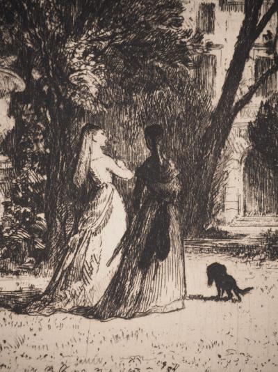 Jules HEREAU : Rêverie, Gravure originale signée 2