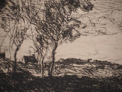 Jean-Baptiste Camille COROT : Dans les Dunes, Souvenir du Bois de la Haye, Gravure originale signée 2