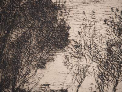 Jean-Baptiste Camille COROT : Dans les Dunes, Souvenir du Bois de la Haye, Gravure originale signée 2
