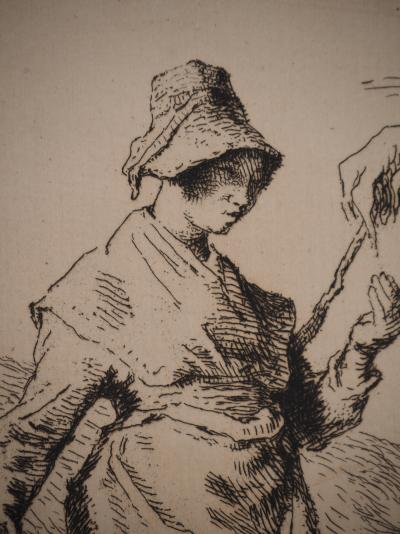Jean-François MILLET : La paysanne, Gravure originale signée 2