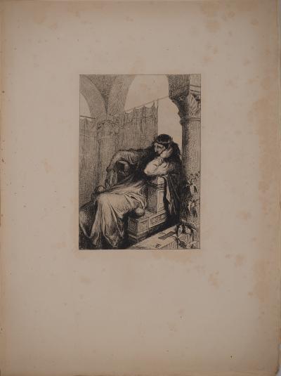 François-Émile EHRMANN : Dernier Amour de Charlemagne, Gravure originale signée 2