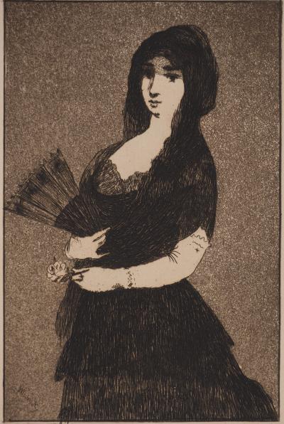 Edouard MANET: Exotic flower, Original signed engraving 2