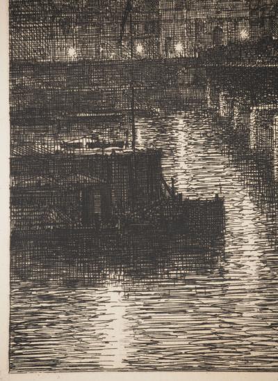 Maxime LALANE : Paris, Le Pont des Arts, Gravure originale signée 2