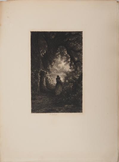 Pierre Edmond HÉDOUIN : Silence et nuit des bois, Gravure originale signée 2