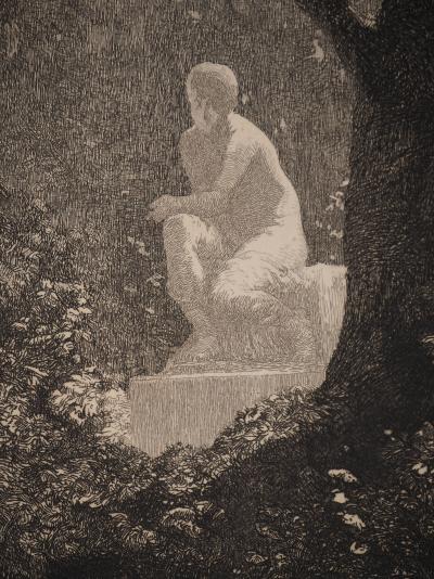 François FEYEN-PERRIN : Symbolisme, Nénuphars, Gravure originale 2