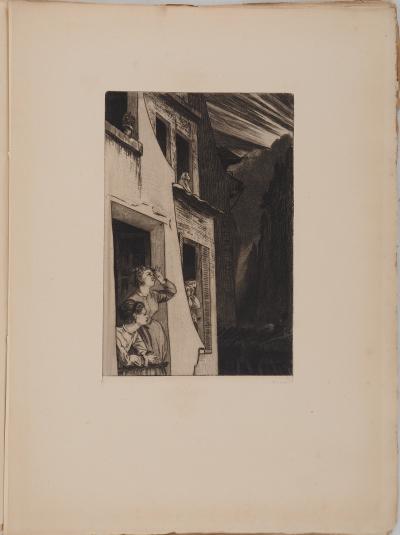 Félix BRAQUEMOND : L’éclipse, Gravure originale 2