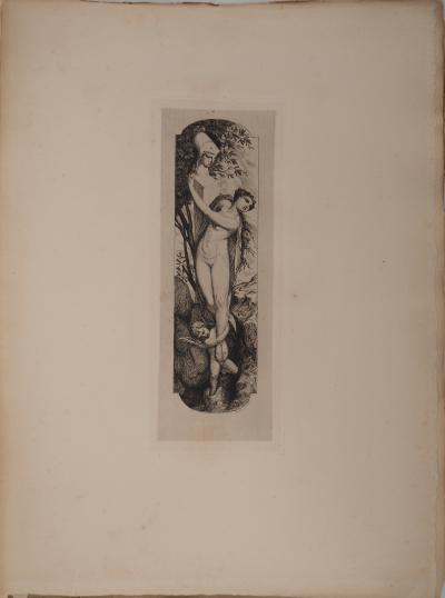 Marc-Louis SOLON : La chute, Gravure originale 2