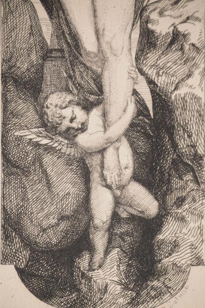 Marc-Louis SOLON : La chute, Gravure originale 2