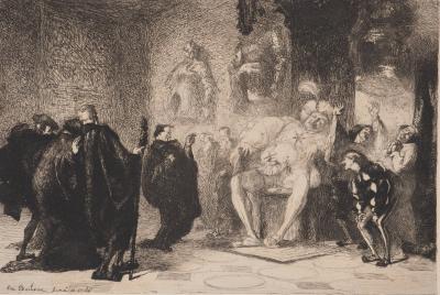 Emile BOILVIN : Après la Harangue, Gravure originale signée 2
