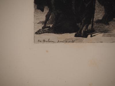 Emile BOILVIN : Après la Harangue, Gravure originale signée 2