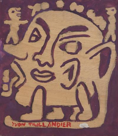 Yvon TAILLANDIER : Catitipède, Huile sur bois originale signée 2