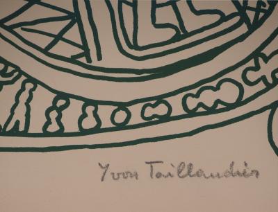 Yvon TAILLANDIER : Paris, La Tour Eiffel en vert, Sérigraphie originale signée 2