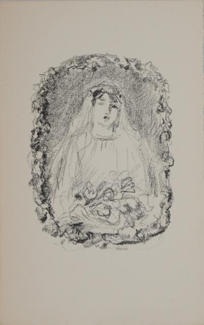 Albert ANDRE : Mariée au bouquet, Lithographie originale 2