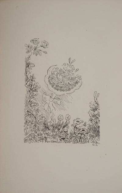 Maurice ASSELIN : Le lancer du bouquet, Gravure originale signée 2