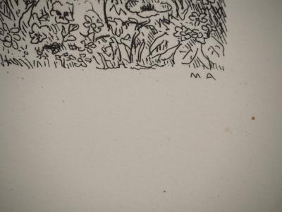 Maurice ASSELIN : Le lancer du bouquet, Gravure originale signée 2