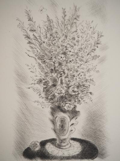 Michel CIRY : Bouquet au papillon, Gravure originale 2