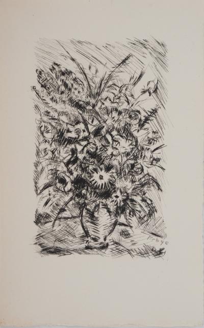 André FRAYE : Les marguerites, Gravure originale signée 2