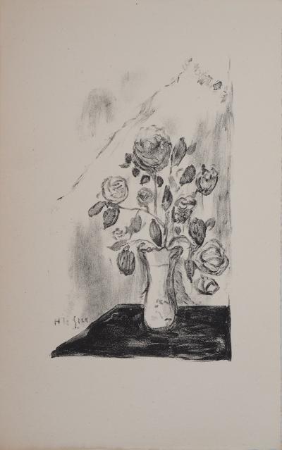 Henriette LE GRIX : Les roses, Lithographie originale signée 2