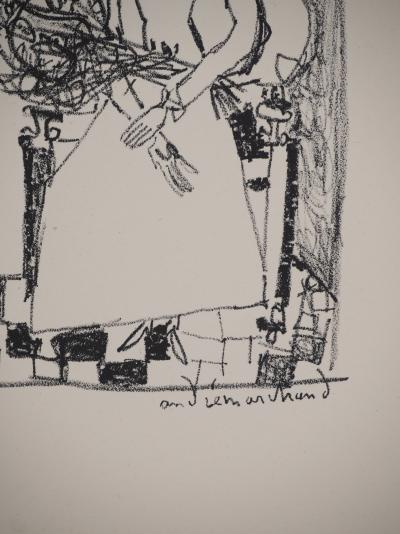André MARCHAND : La Mariée sur un fauteuil, Lithographie originale signée 2