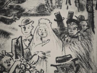 André PLANSON : Parade nuptiale, Lithographie originale signée 2