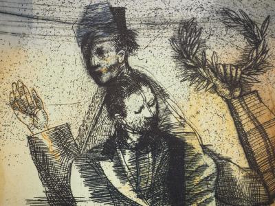 Miguel CONDÉ : Fleuve Maudit, La couronne de laurier, Gravure originale 2