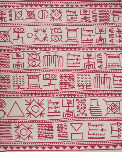 Yona FRIEDMAN : Pictogrammes de la Genèse (Rose), Sérigraphie originale signée 2
