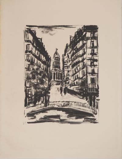 Maurice DE VLAMINCK : Rue Soufflot, Lithographie originale signée 2