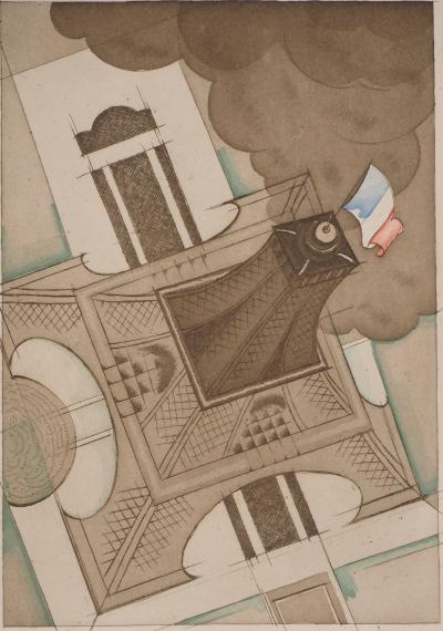 Charles MARTIN : La Tour Eiffel, Gravure originale 2