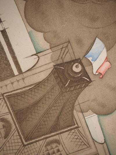 Charles MARTIN : La Tour Eiffel, Gravure originale 2