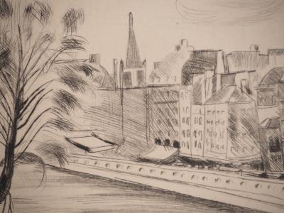 Edmond CERIA : Quai des Orfèvres, Gravure originale 2